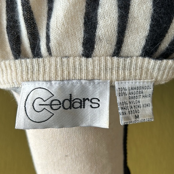 VTG Cedars Lambswool and Rabbit Hair Zebra Sequined Sweater - Picture 7 of 11